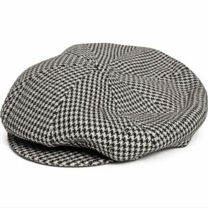 Carnaby St Vintage Newsboy CapBlack White Houndstooth Check Peaky Blinders